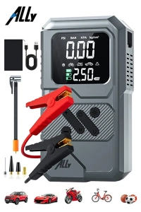 4 in1 Jump Starter Lastik Sisirme Pompası Ve Powerbank Özellikli Starter Akü Takviye Seti